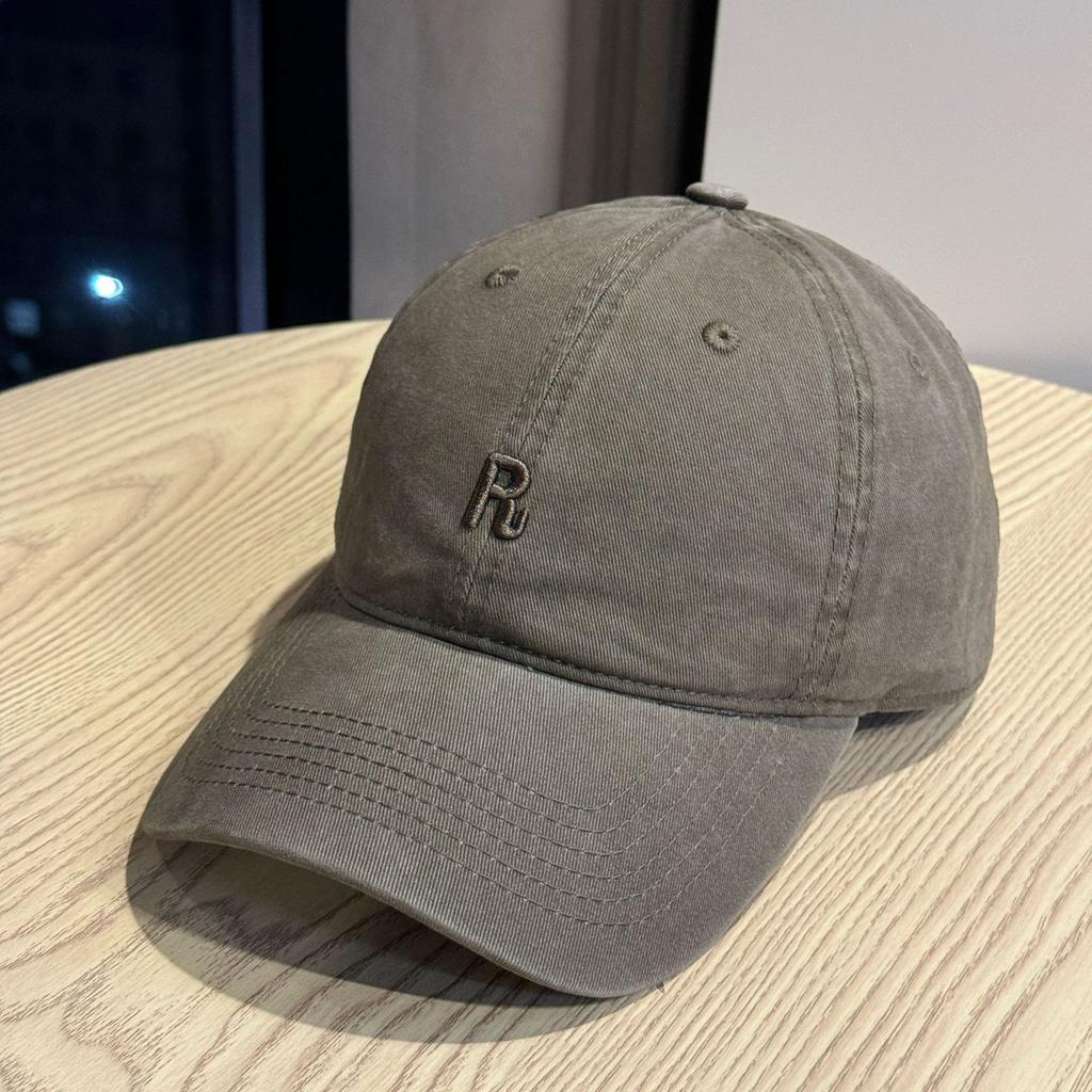 New R Simple Letter Print Soft Top Baseball Cap for Women, Breathable Spring/Summer Trendy Youthful Duckbill Cap for Men, Versatile Korean Style