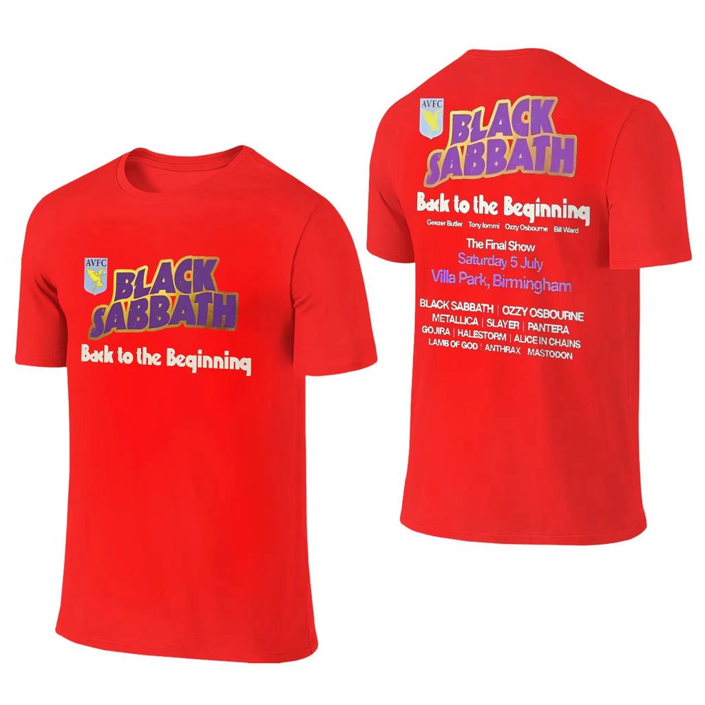 2025 Summer New Black Sabbath Aston Villa Back The Beginning Men Funny T-Shirt Round Neck Tee Shirt Short Sleeve Clothes