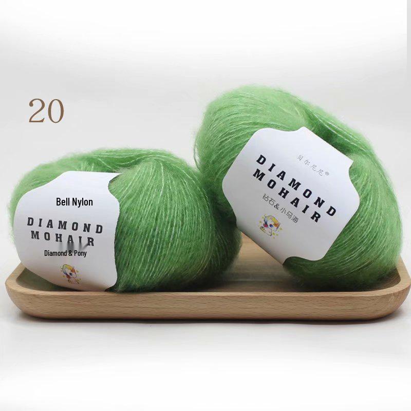 Diamond Pony Mohair Long Pile Fine Yarn for Hand Knitting & Crochet - Perfect for Shawls, Coats, Hats, and Scarves.