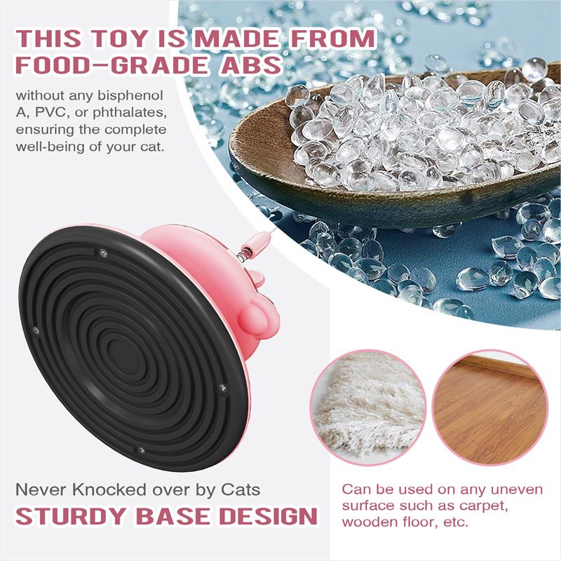 Cute Cat Fur Ball Cute Cat Teaser Wand Pet Products Spring Toy Cat Interactive Toys with Suction Cup Scratcher Toy Cat Supplies