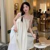 Autumn Green Casual Sleeveless Ruffle Hem Strap Dress for Women