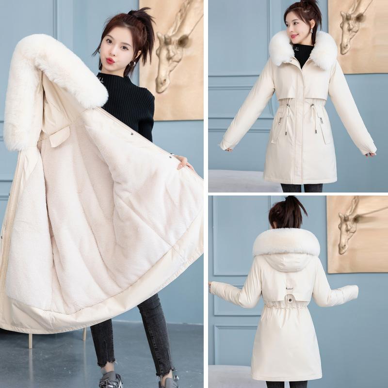 Medium and long women's winter new versatile warm cotton-padded clothes fashionable and thin cotton-padded jackets women's jackets