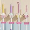 3PCS Plastic Suction Cup Mop Holder Wall Mounted Space Saving Mop Clip Waterproof Broom Storage Brackets Living Room