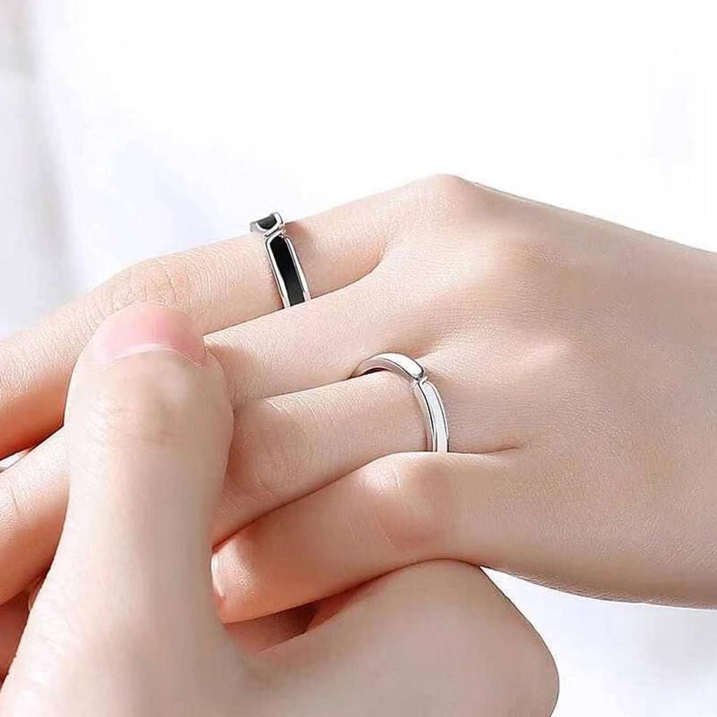 Pairing Set of Free and Wedding Engagement Sterling S925 Adjustable Fashion Accessory [Rockyu] Ring, 2, Size, Men's Women's Rings, Popular, Ring,