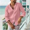 Men's Summer Shirt Button-down Shirt Long-sleeved Plain-coloured Collared Shirt Spring/Summer Casual Everyday Wear
