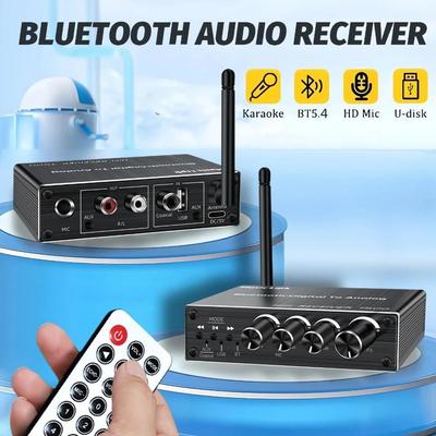 T500 DAC Récepteur Audio Bluetooth 5.4 Convertisseur Numérique vers Analogique 3.5mm AUX RCA Coaxial USB U-Disk Karaoké Stéréo Adaptateur Sans Fil