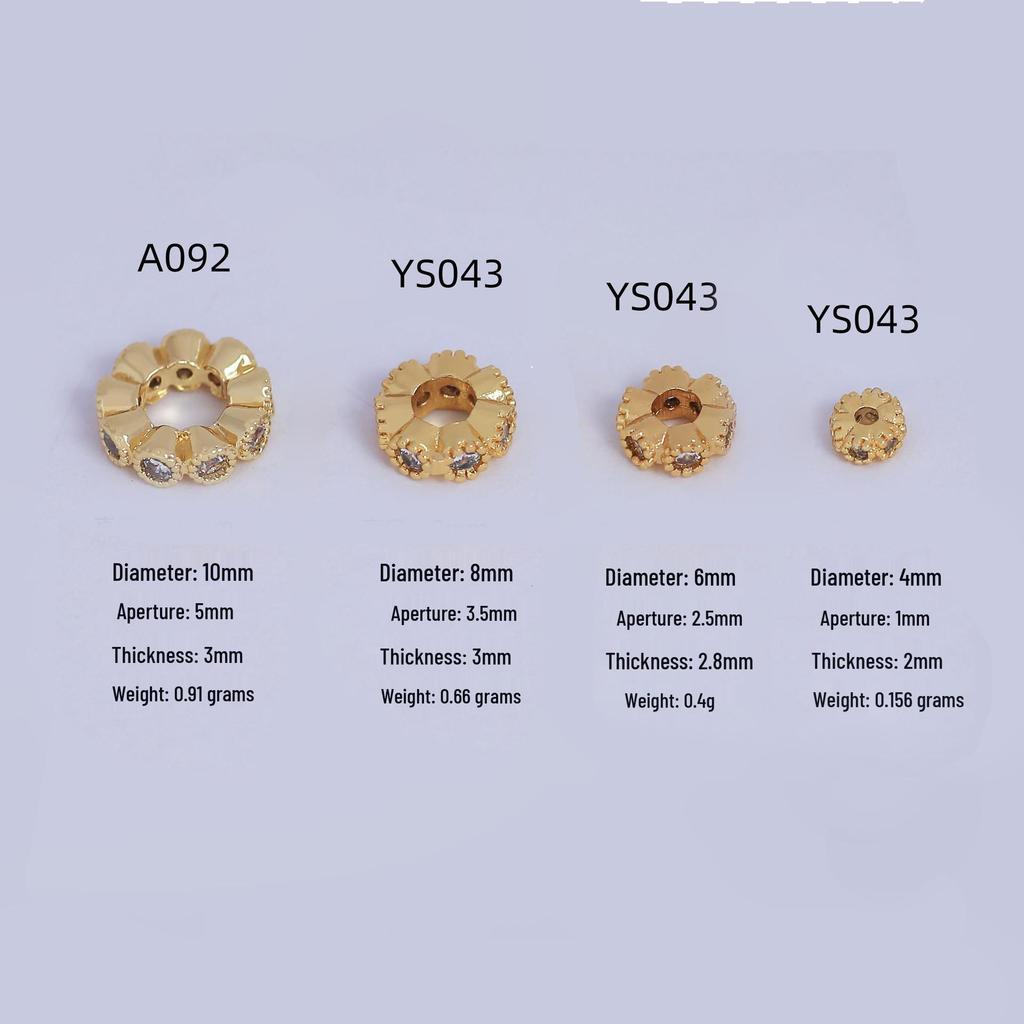 18K Gold-Filled Zircon Lace Spacer for DIY Jewelry - Large-Hole Beaded Bracelet Accessories