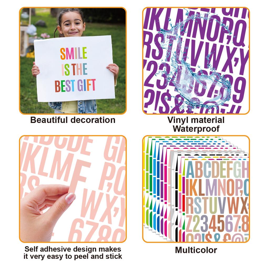 2-inch Letter Sticker Multi-color Packaging Can Be Combined with Any Combination. Laptop Hand Account Decorative Alphanumeric Sticker