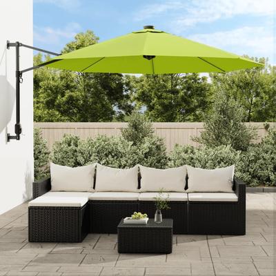 Vidaxl Wall-Mounted Garden Parasol, Green, 290 Cm