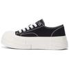Kappa Thick Sole Height Increasing Retro Non-Slip Wear-Resistant Low-Top Skate Shoes Women sneaker Black K0E25CC30J-990