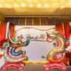 Extra Large Heart Balloon with Auspicious Dragon and Phoenix Foil Design for Housewarming Celebrations