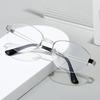 Neutrale Mode Blaulicht-Myopiebrille Neue Retro Ovale Halbrand-Myopiebrille Deluxe HD Blaulichtbrille -4.0