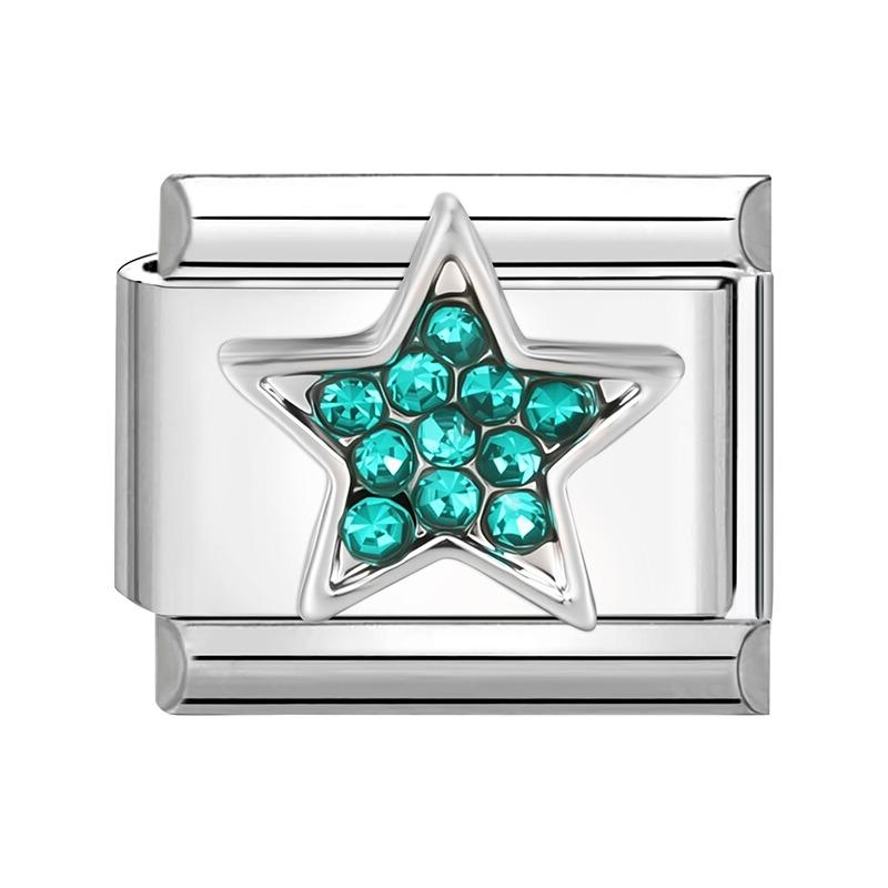 Fashion Shiny Stars Zircon Flowers Cherry Charm Italian Links Fit 9mm Stainless Steel Bracelet Making DIY Jewelry Gifts