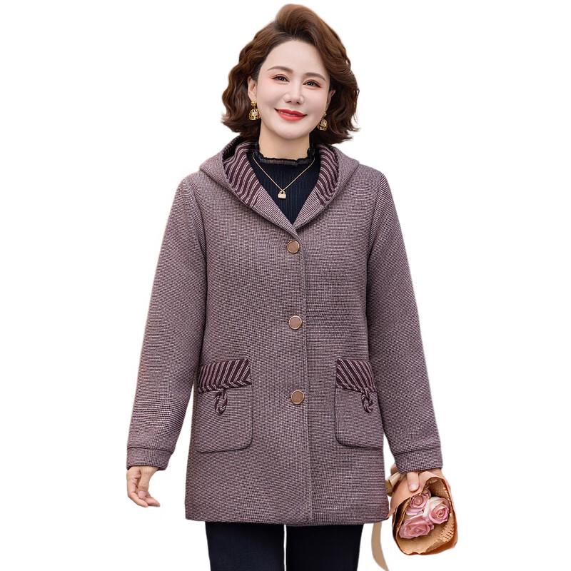 Yalu Women's Autumn Striped Hooded Jacket for Seniors