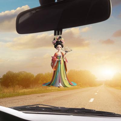 Starověká dáma klíčenka roztomilý 2D akrylový čínský panáček přívěsek módní doplněk na zrcátko do auta a na tašku stolní ozdoba dárek