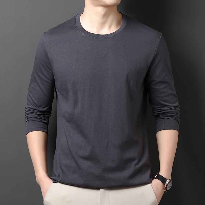 

Мужская футболка с длинным рукавом и круглым вырезом - Простая, универсальная и легкая M