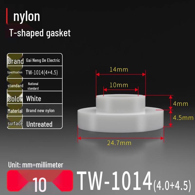 T-Shaped Nylon Gasket Ring Screw Shaft Sleeve with Concave-Convex Insulation Pad M2