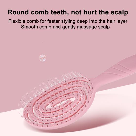 Vented Hair Brush Portable Anti-static Thin Thick Curly Long Wet Dry Hair Paddle Brush Women Girls Scalp Massage Hair Styling Detangling Comb