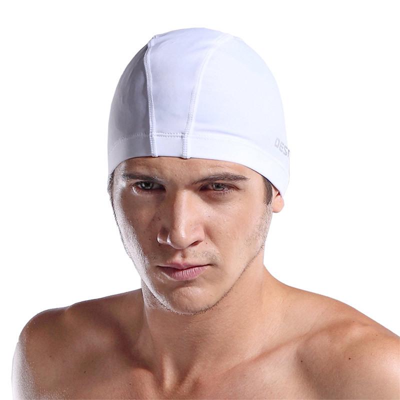 Desmiit Men s Solid Color Nylon Swimming Cap S901