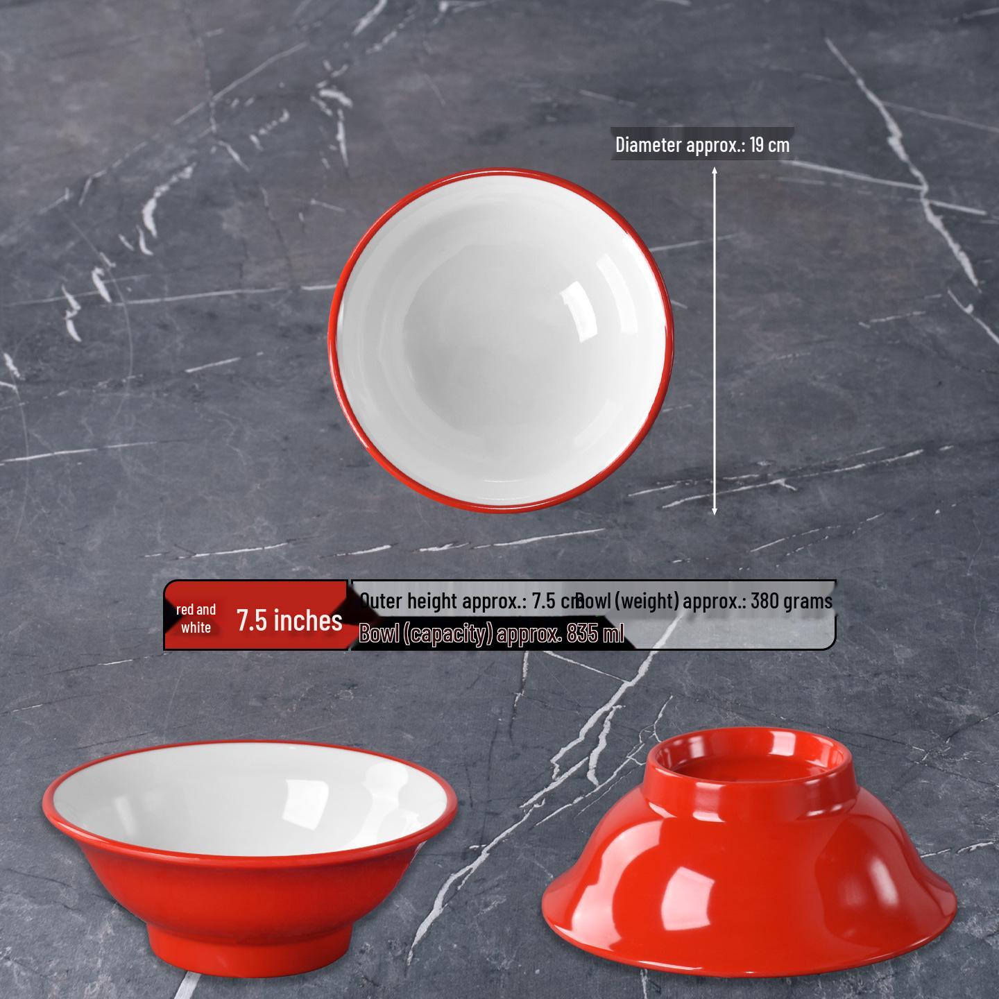 Commercial Thickened Melamine Ramen Noodle Bowl for Soup, Mala Tang, and Luosifen