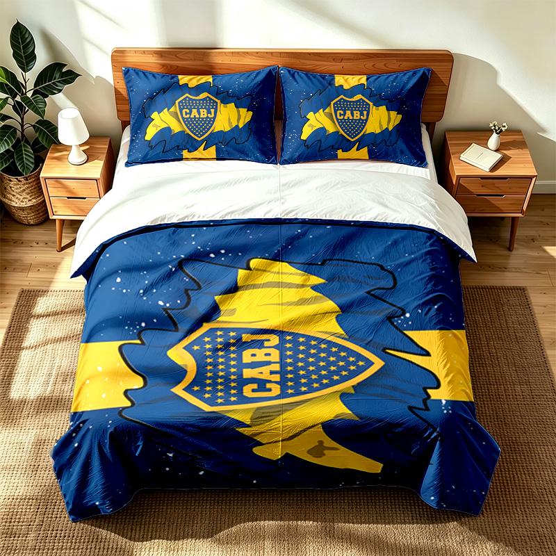 Club Atletico Boca Juniors (5) 3pc set suitable for master bedrooms soft and comfortable an ideal gift for family and friends Includes one duvet cover