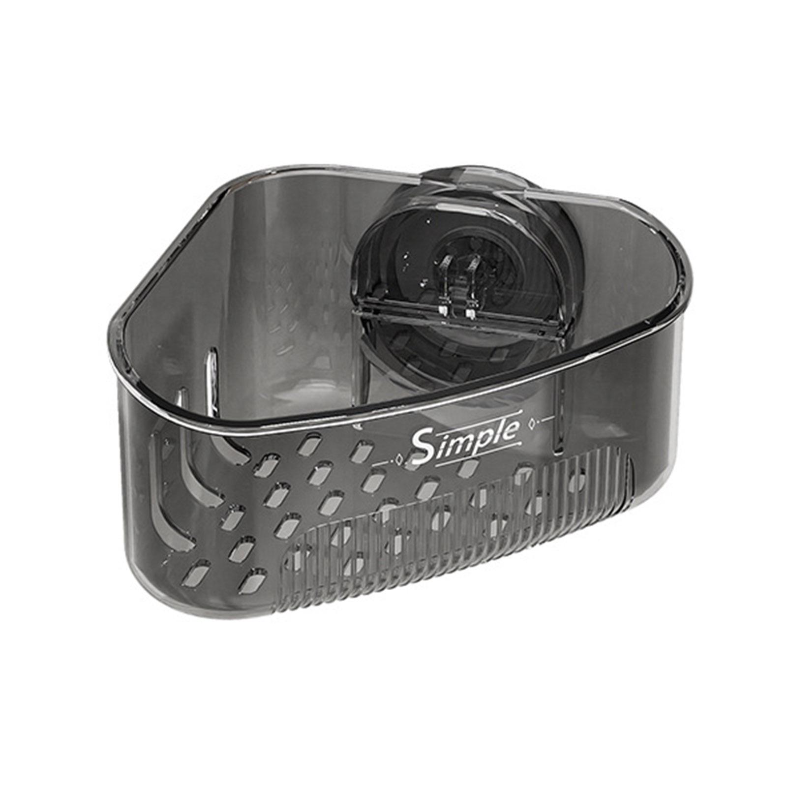 

Suction Cup Corner Sponge Holder With Drain Holes Waterproof ABS Plastic Organizer For Kitchen Sink Bathroom Storage B