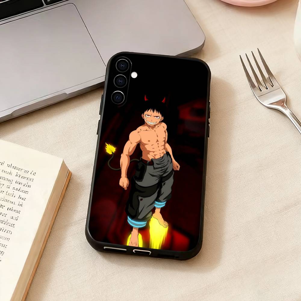 S-Shinra Kusakabe F-Fire F-Force Phone Case Black Silicone Soft For Samsung Galaxy A73,A72,A71,A70,A53,A52,A51 Samsung a41