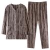 Coral Fleece Pajamas Women'S Autumn And Winter Long-Sleeved Flannel Fleece Thickened Warm Loungewear Set
