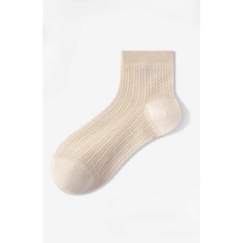 Silk Stockings for Summer Women - Thin Style, Breathable Mesh, Antibacterial, Cool Feeling Short Socks, Cotton-free Cotton Fabric