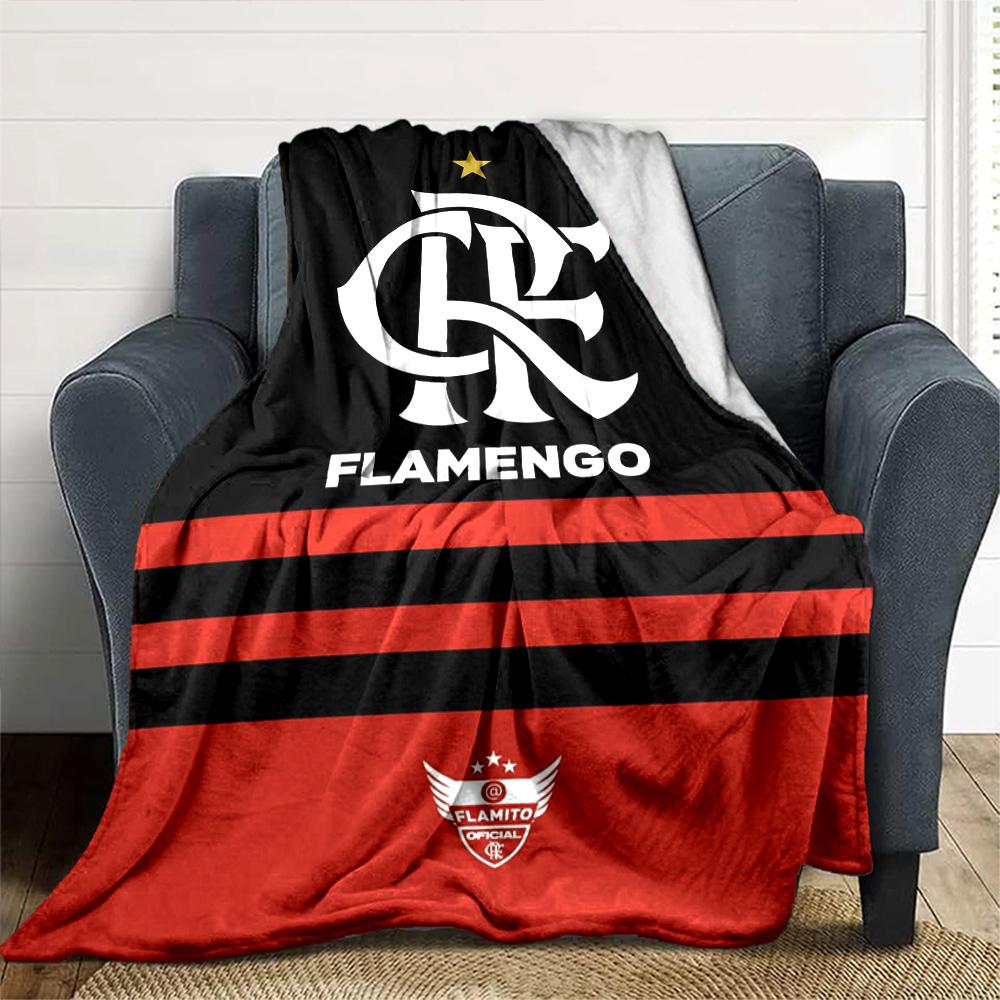 Flamengo logo Print Flannel Blanket High Quality Warm Comfortable Cover for All Seasons Perfect for Gifts Home Decor