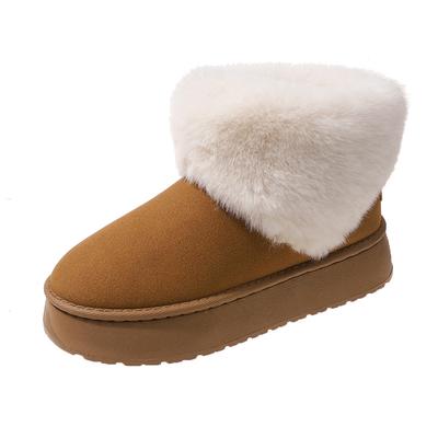 Fashion Platform Shoes Winter Women Thick Sole Snow Boots Fashion Warm Platform Round Toe Plush Casual Botas De Mujer Non-slip Shoes