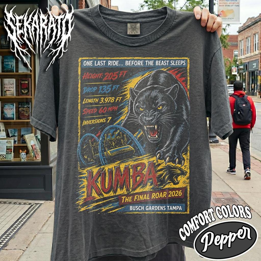 Comfort Colors Kumba The Final Roar 2026, Busch Gardens Tampa Shirt, Retro Theme Park Jumper Final Roar Coaster Fan Gift Graphic