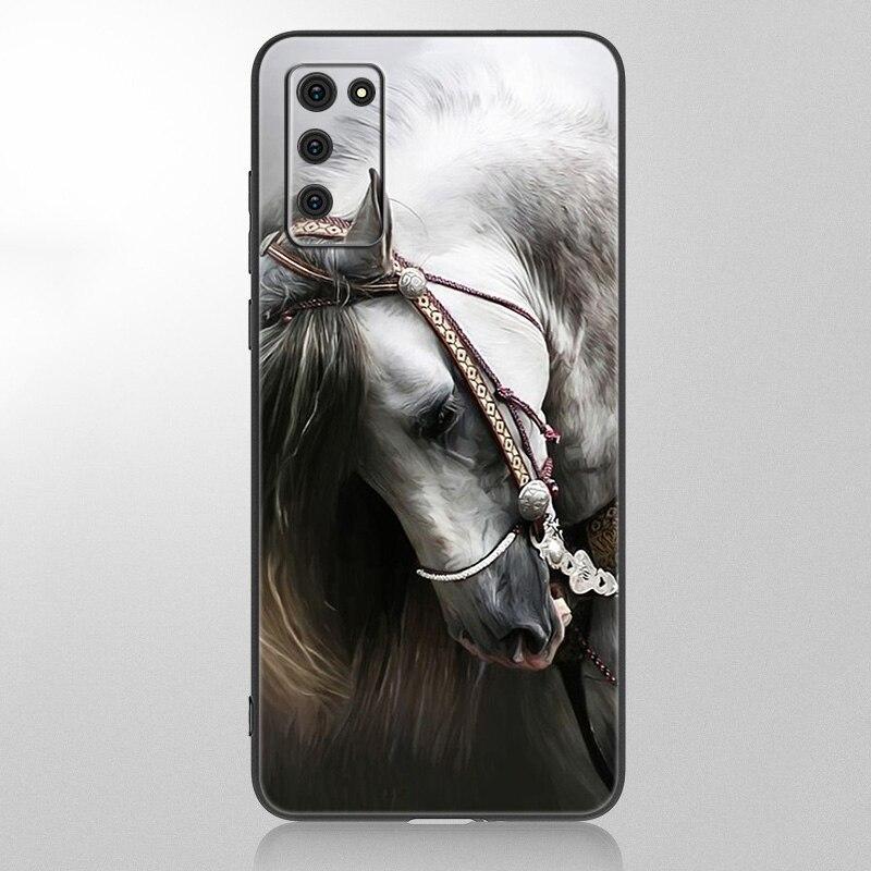Pouzdro na telefon Horses Running Samsung Galaxy A12 A02S A22 A32 A52 A72 A71 A51 A41 A31 A21 A11 A50 A70 A10S A20S Černý měkký kryt