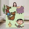 Mr Beans  Flannel Blankets Winter  Soft Durable Bedding Throws for Kids Adult Couch Bed Novelty Bedspread Sofa Bed Cover