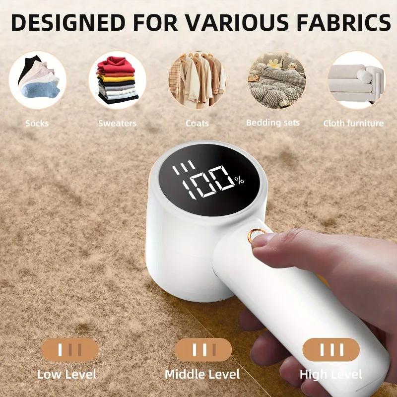 

USB Rechargable Electric Lint Remover Cloth Fabric Shaver Fluff Pellet Remove Machine for Clothes Sweater Hairball Trimmer белый