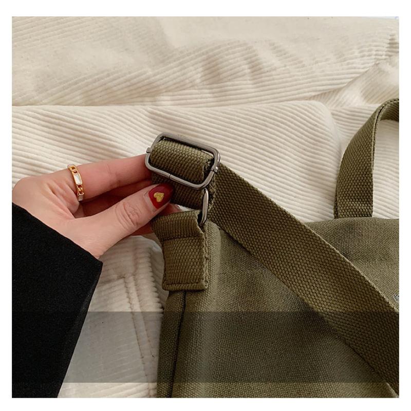 Einfache Umhängetasche aus Segeltuch für Herren und Damen, dicke Handtasche aus waschbarem Segeltuch, großes Fassungsvermögen, Kunststudenten-Paket, Schulranzen