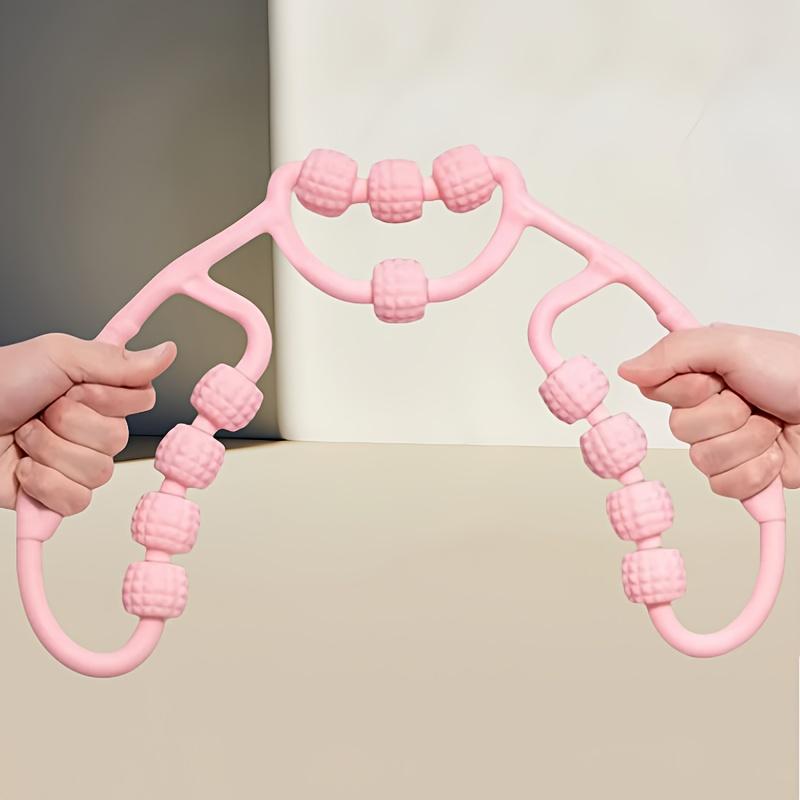 Handheld Yoga Leg Massager - Pink Textured Muscle Massage Tool, Fitness & Yoga Accessory, Firming Leg Exerciser