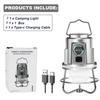 LED Powerful Camping Lantern Type-C Rechargeable Vintage Outdoor Camping Light Outdoor Garden Decoration Camping Tent  Lamp