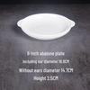 Western Style Double-Ear Pure White Ceramic Plates - Abalone & Steamed Fish Safe, Home & Microwave Oven Friendly