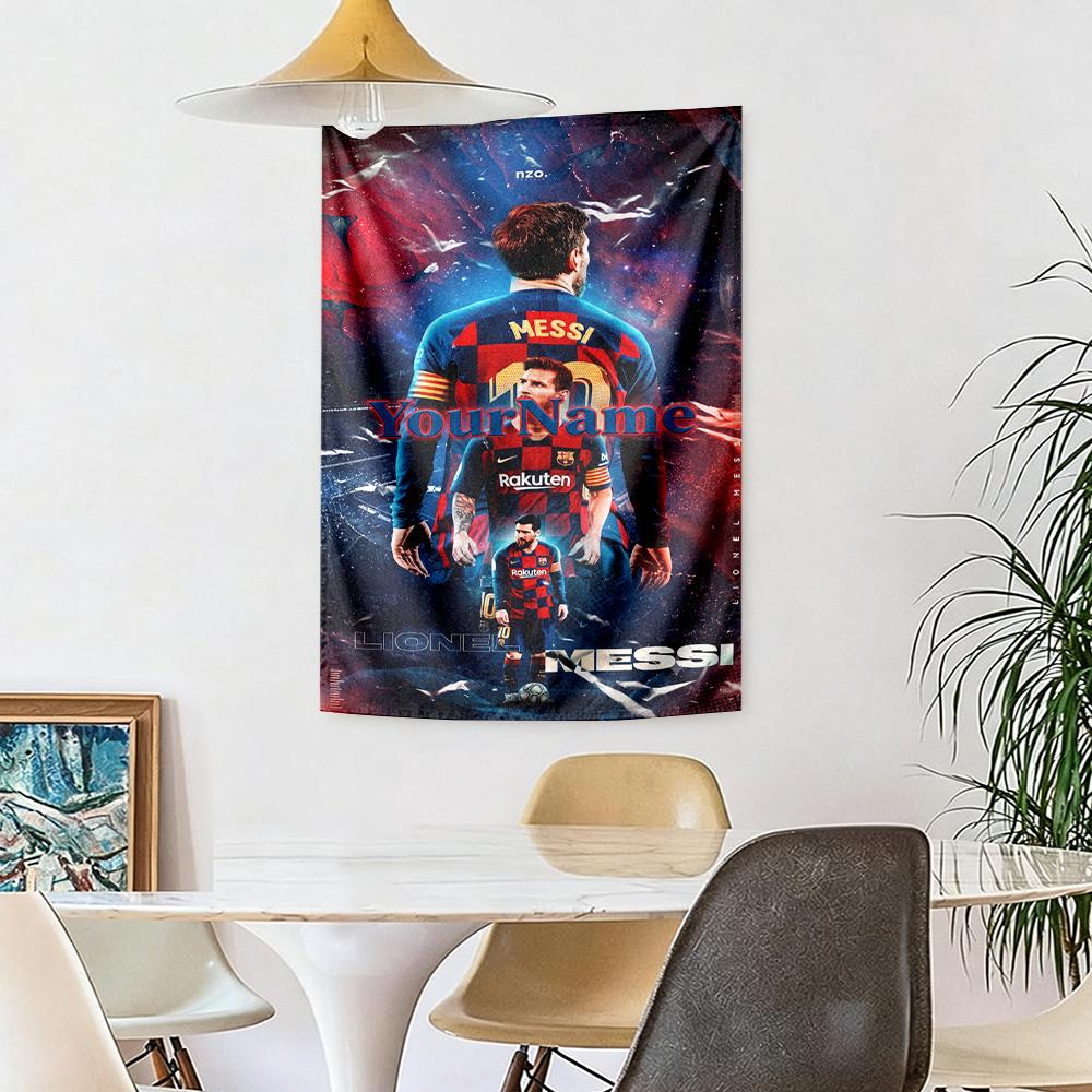 Messi Custom Your Name Wall Decor Tapestry Art For Pet Memorial Birthdaywedding Party Backdrop Family Gift