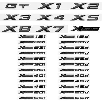 Car Emblem Sticker 3D ABS Glossy Black XDrive18i 20i 23i 25i 28i 30i 35i 40i 45i 50i 55i For X1 X2 X3 X4 X5 X6 X7 GT