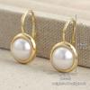 1 Pereche de cercei rotunzi cu pandantiv din imitație de perle, pentru femei, personalizați, la modă, accesorii de bijuterii pentru petrecerea de sărbători