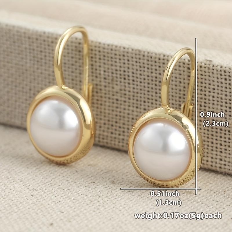 1 Pereche de cercei rotunzi cu pandantiv din imitație de perle, pentru femei, personalizați, la modă, accesorii de bijuterii pentru petrecerea de sărbători