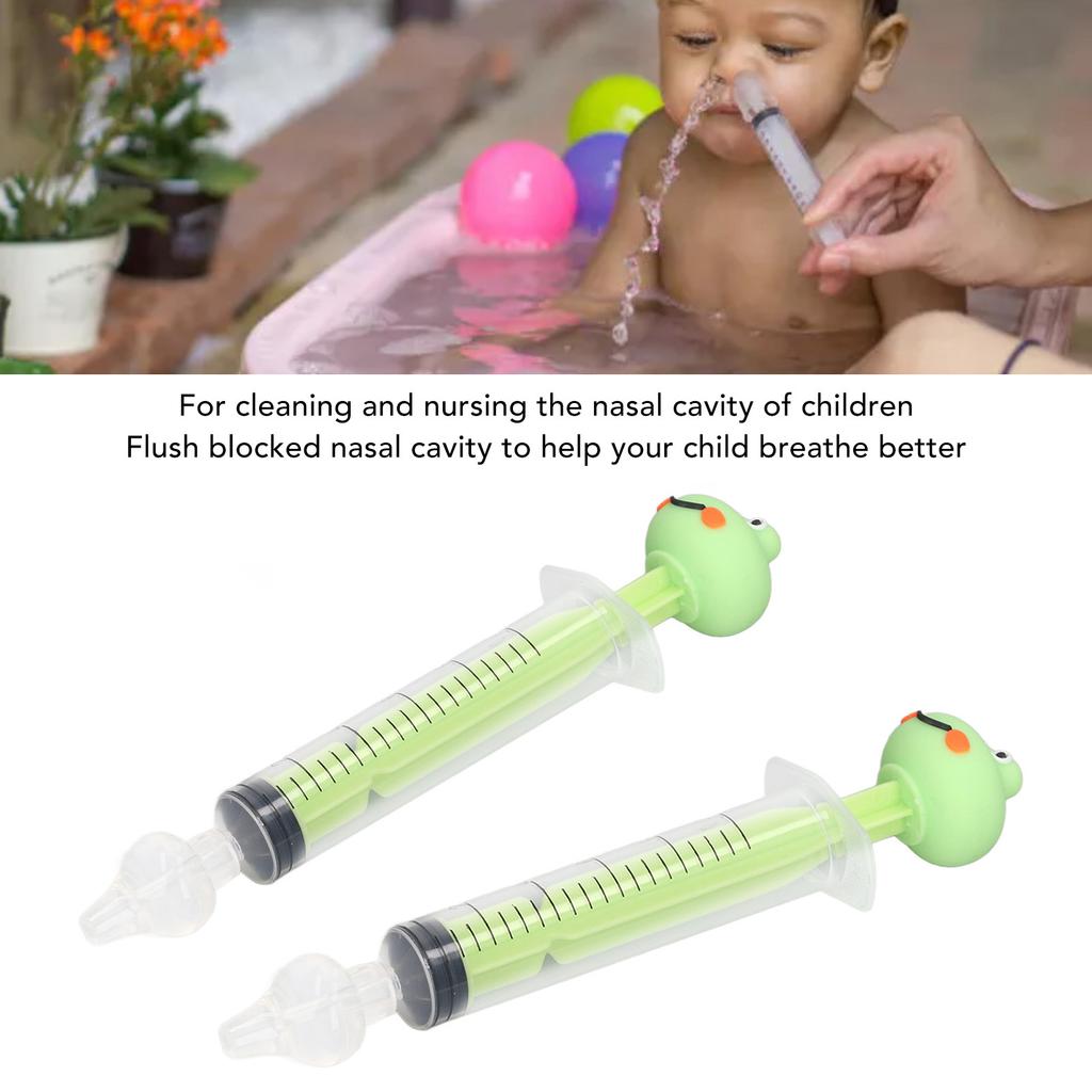 2 stücke Baby Nasendusche Cartoon Geformt Spritze Typ Silikon Infant Nase Reiniger Spülen Gerät