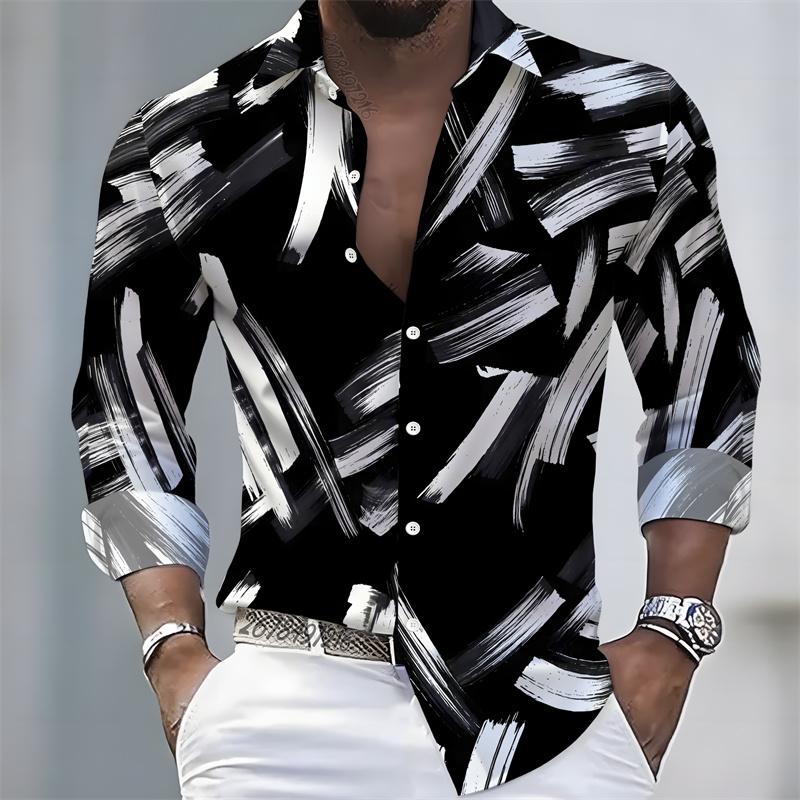2026 New Men s Shirt Fashion Printed Long Sleeve Shirt Trendy Collar Single breasted Fashion Casual Men s Top S-6XL S