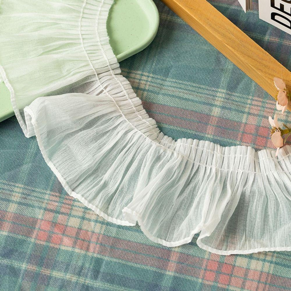 Sewing Needlework Accessories 2Yards Ruffled Lace Trims Wide 9-12cm Chiffon Pleated Lac Trims Chiffon Lace Trims