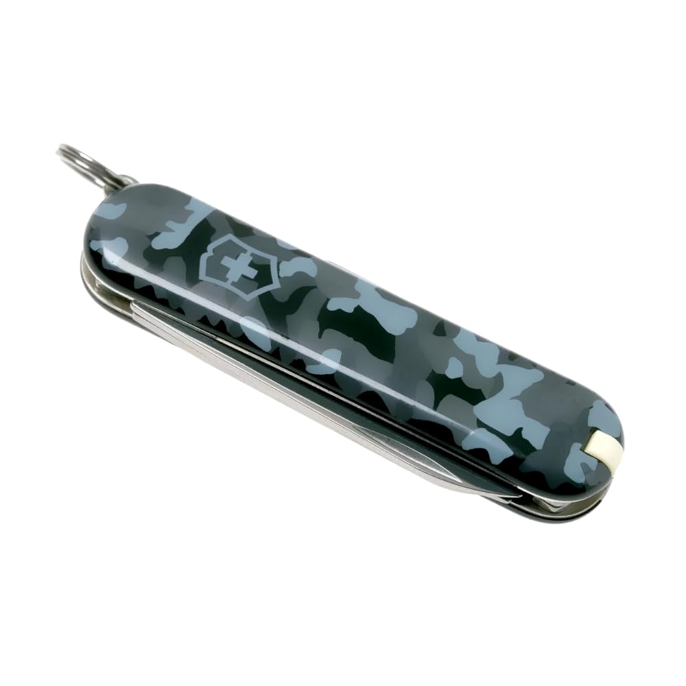 VICTORINOX Classic SD Navy Camouflage Kleines Schweizer Taschenmesser Messer Outdoor Camping Schere Schlitzschraubendreher und Nagelfeile Swiss Made mit 7