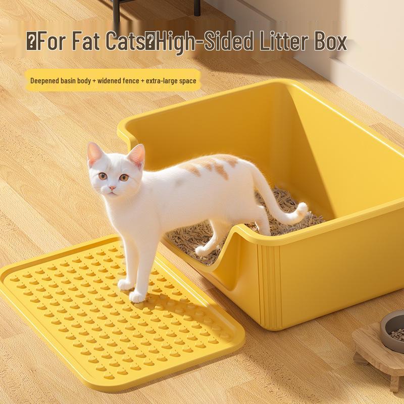 Extra Große Halboffene Anti-Tracking Katzentoilette