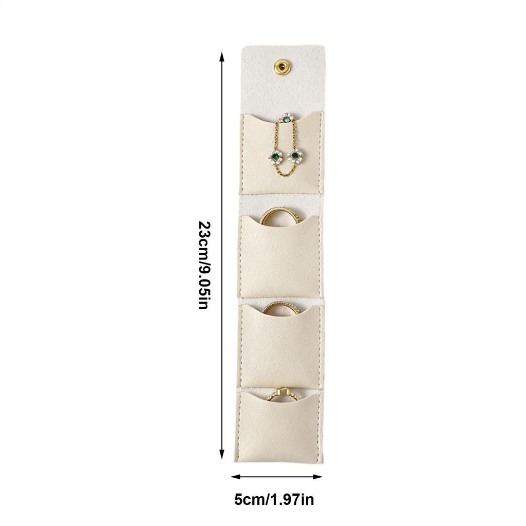 Travel Jewelry Case Roll Jewelry Storage Pouch With Buckle Earring Roll Storage Bag For Bracelet Earrings Necklace Rings Home