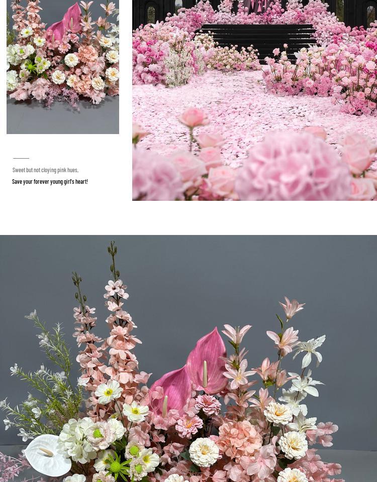 Decorazioni Matrimoniali Fila Floreale Rosa: Fiori Artificiali per Sale Matrimoniali, Fidanzamenti e Banchetti